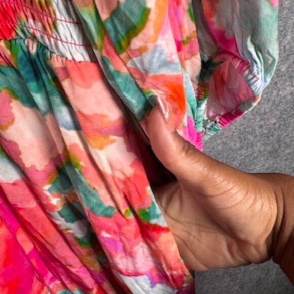 Soft Surroundings Evalina Maxi Dress 2X‎ Plus Floral Chiffon Tropical Feminine - Picture 6 of 9